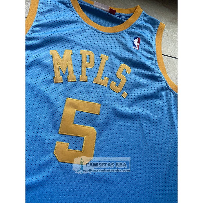 Camiseta Los Angeles Lakers Robert Horry NO 5 Mitchell & Ness 2001-02 Azul